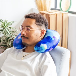 Coussin de voyage pliable 3 en 1 bleu