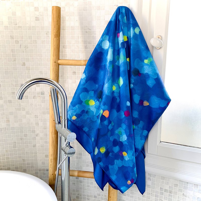 Serviette microfibre bleu