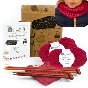 Kit tricot tour de cou rouge