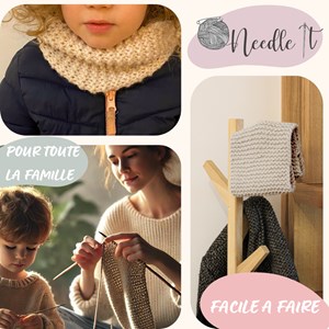 Kit tricot tour de cou rouge