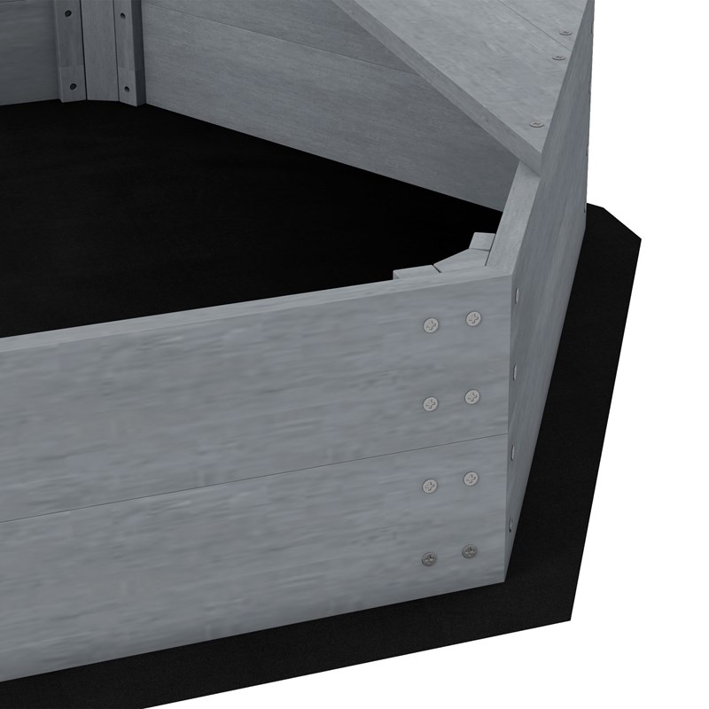 Bac à sable enfant design bateau - voile, gouvernail - bois gris