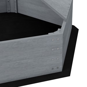 Bac à sable enfant design bateau - voile, gouvernail - bois gris