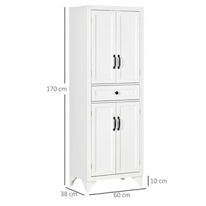 Buffet haut armoire de cuisine 4 portes hauteur 170 cm blanc