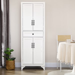 Buffet haut armoire de cuisine 4 portes hauteur 170 cm blanc