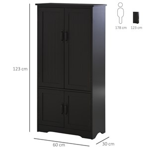 Armoire de cuisine multi-rangements 2 placards 3 étagères