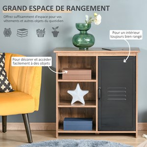 Buffet design industriel 3 niches placard porte métal