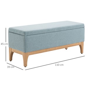 Banquette coffre de rangement 2 en 1 style scandinave bois tissu