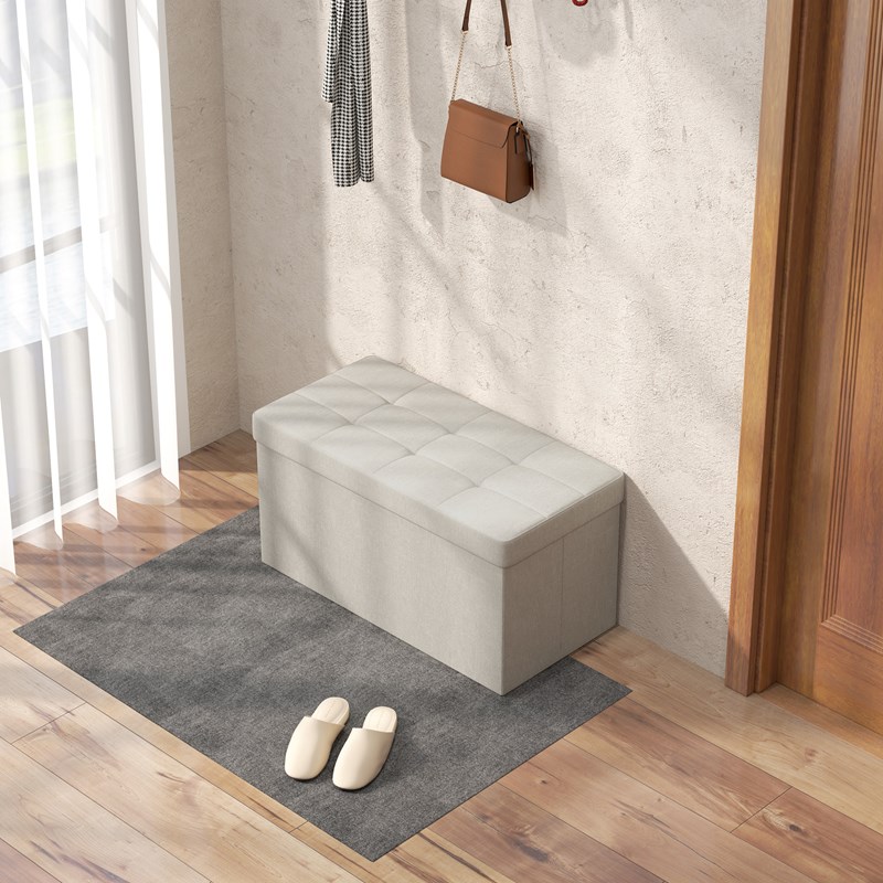Homcom - Banc coffre style chesterfield effet capitonné tissu