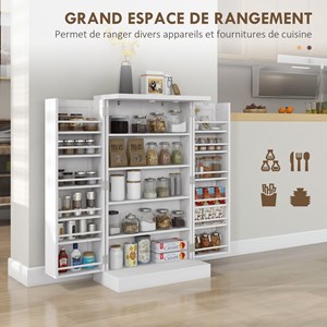 Armoire de cuisine 2 portes total 14 étagères mdf
