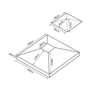 Toile de rechange tonnelle 3 x 3 m