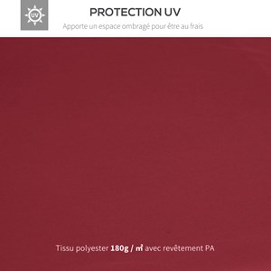 Toile de rechange tonnelle 3 x 3 m polyester bordeaux