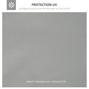 Toile de rechange pour tonnelle 3 x 4 m polyester gris clair