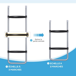 Échelle de trampoline 3 ou 2 échelons 120 kg max.