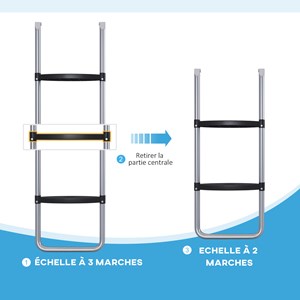 Échelle de trampoline 3 ou 2 échelons 120 kg max.