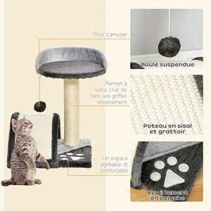 Arbre à chat griffoir grattoir design peluche sisal naturel