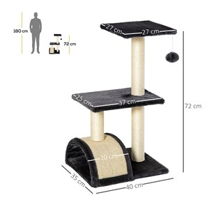 Arbre à chat griffoir grattoir peluche sisal naturel