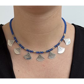 Collier shat shat touareg en argent et perles – bijou traditionnel