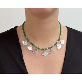 Collier shat shat touareg en argent et perles – bijou traditionnel