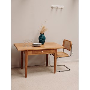 Table de ferme en bois clair n°448