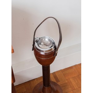Cendrier en bois massif et cuir n°44