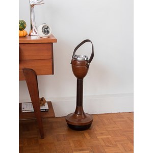 Cendrier en bois massif et cuir n°44