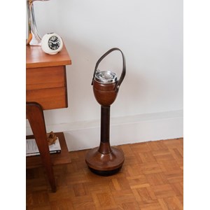 Cendrier en bois massif et cuir n°44