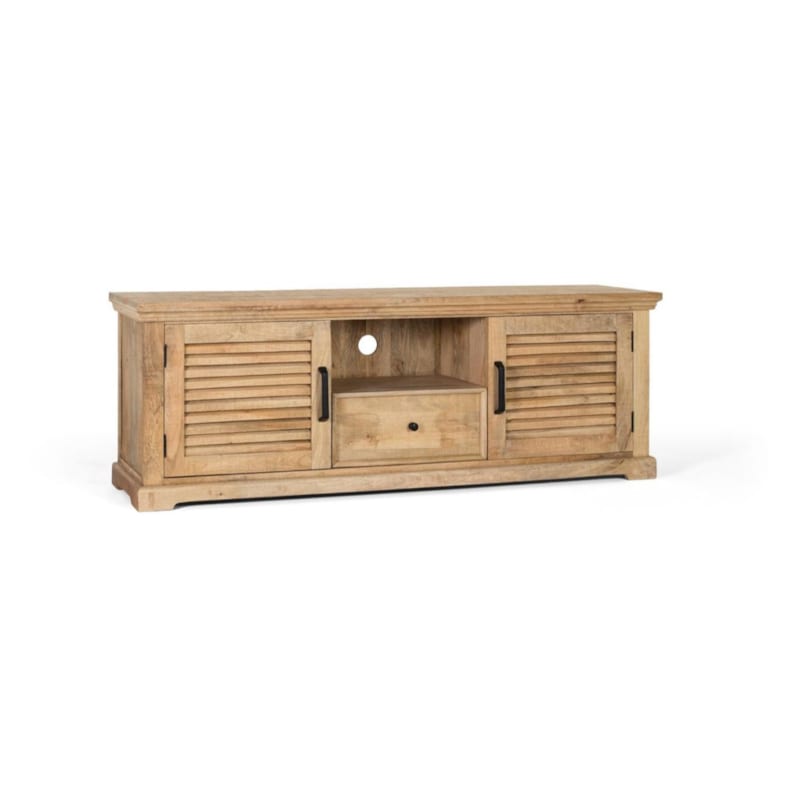 Meuble tv 1 tiroir 2 portes bois marron