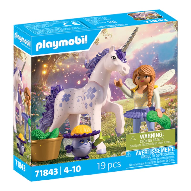 Licorne lavande porte bonheur avec fée