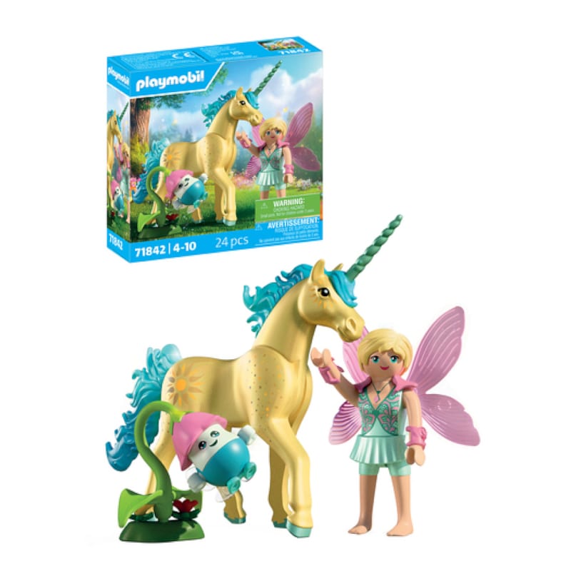 Licorne fleur de soleil avec fée