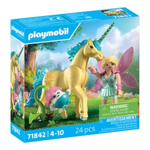 Licorne fleur de soleil avec fée