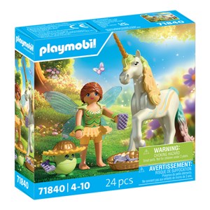 Licorne fleur d'arc en ciel avec fée