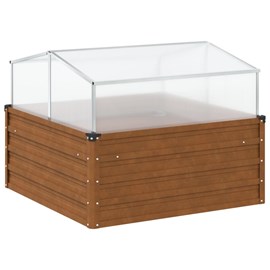 Jardinière bac lit surélevé plantes fleurs terrasse 100 x 100 x 7767 cm marron