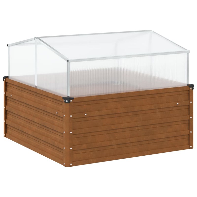 Jardinière bac lit surélevé plantes fleurs terrasse 100 x 100 x 7767 cm marron