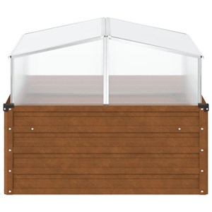 Jardinière bac lit surélevé plantes fleurs terrasse 100 x 100 x 7767 cm marron