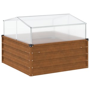 Jardinière bac lit surélevé plantes fleurs terrasse 100 x 100 x 7767 cm marron