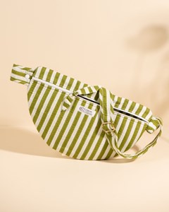 Sac banane à langer kimi rayures vert olive