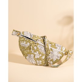 Sac banane à langer kimi light kaki floral