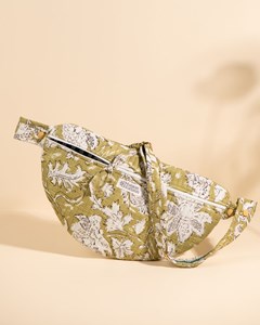 Sac banane à langer kimi light kaki floral