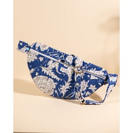 Sac banane à langer kimi bleu imperial floral