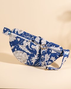 Sac banane à langer kimi bleu imperial floral