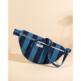 Sac banane à langer kimi rayures ultra bleu