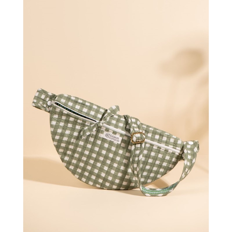 Sac banane à langer kimi vichy kaki