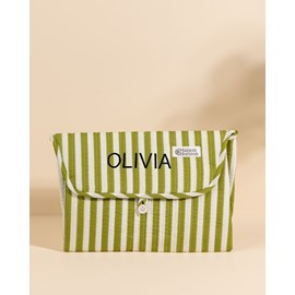 Matelas à langer de voyage wulan rayures vert olive