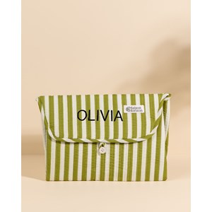 Matelas à langer de voyage wulan rayures vert olive