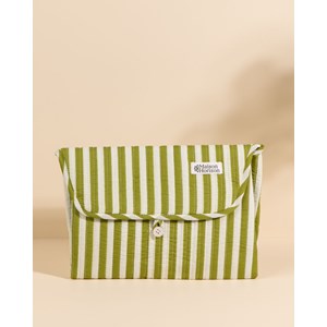 Matelas à langer de voyage wulan rayures vert olive
