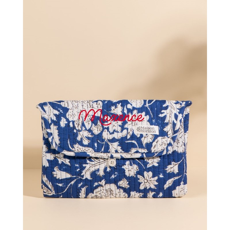 Matelas à langer de voyage wulan bleu imperial floral