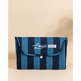 Matelas à langer de voyage wulan rayures ultra bleu