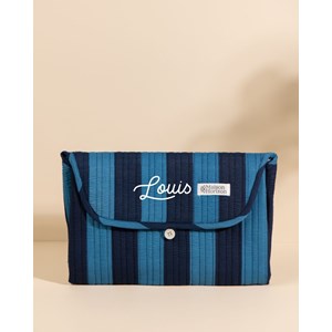 Matelas à langer de voyage wulan rayures ultra bleu