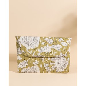 Couverture de carnet noi rayures vert olive