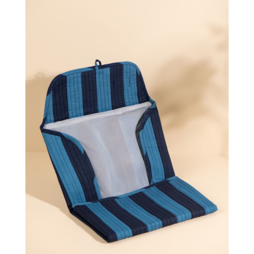 Maison Horizon - Couverture de carnet noi rayures ultra bleu